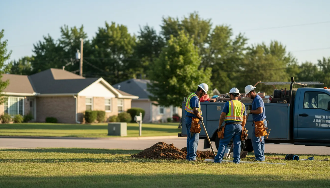 Residential water line and bathroom plumbing service in Flatwoods, LA